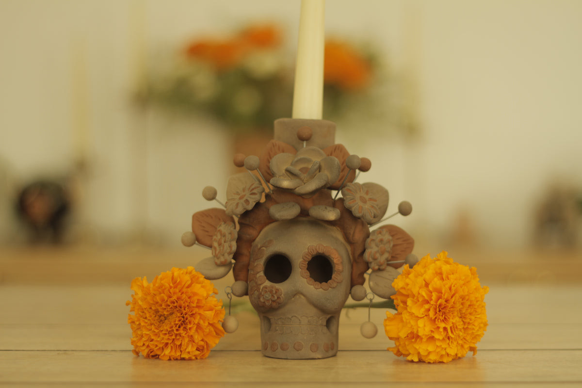 Filigrana Candleholder Skull | Semi-Ahumado