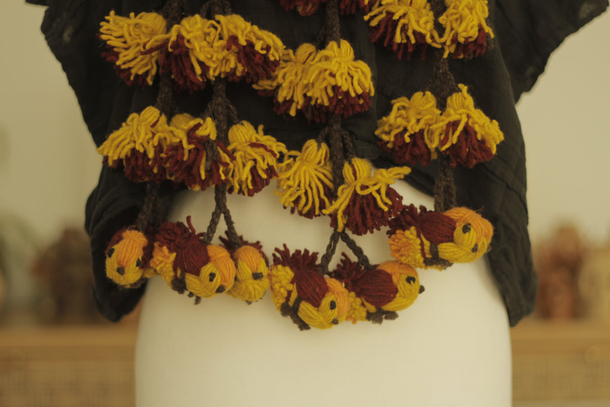 Tlacoyal Pom Pom & Birds | Mustard & Wine