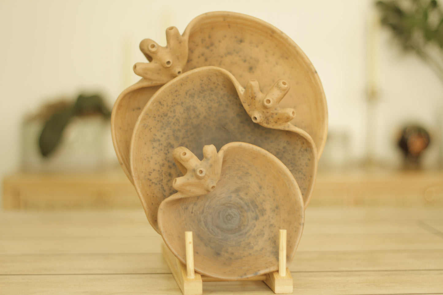 Veined Heart Plate Isabel Natural Speckled