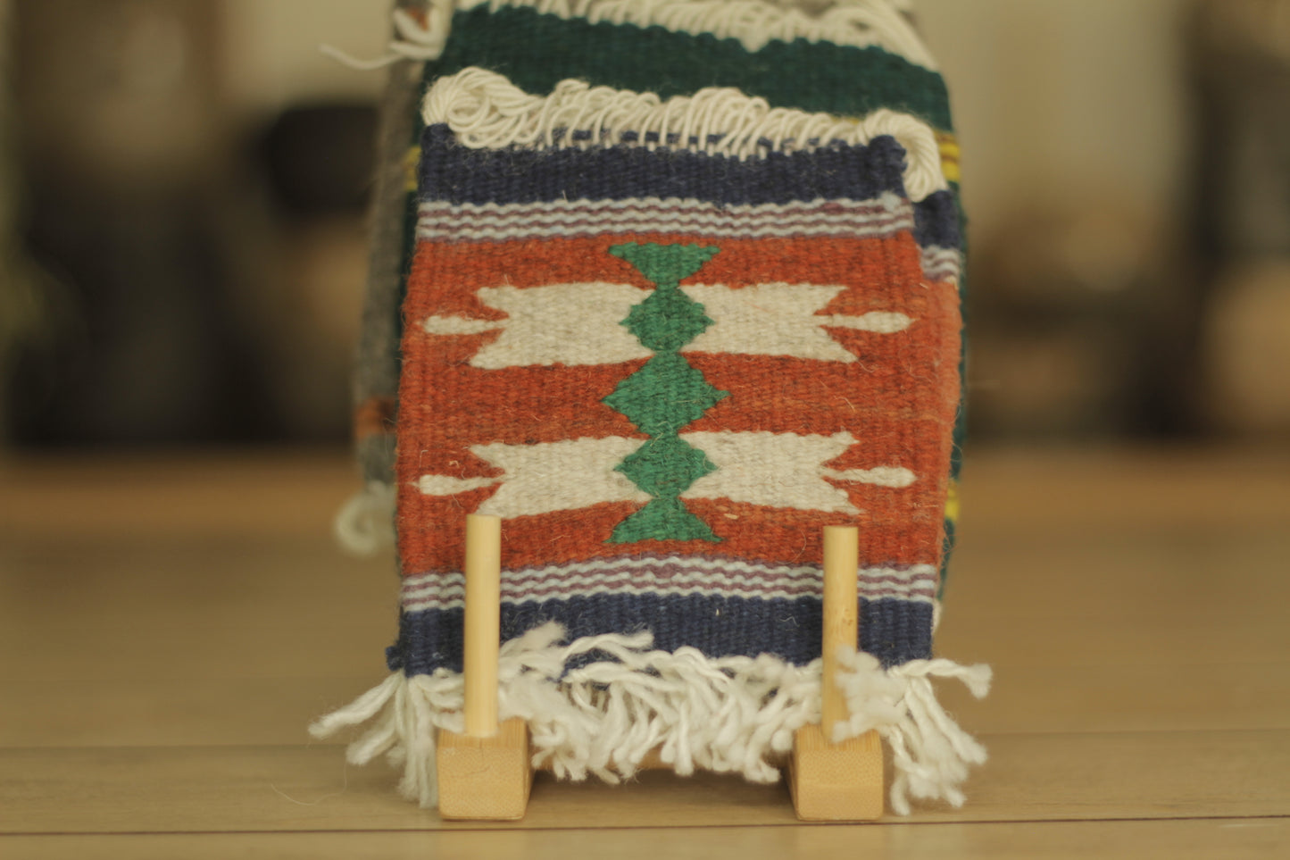 Wool Coasters Set of 2 Blue Pink