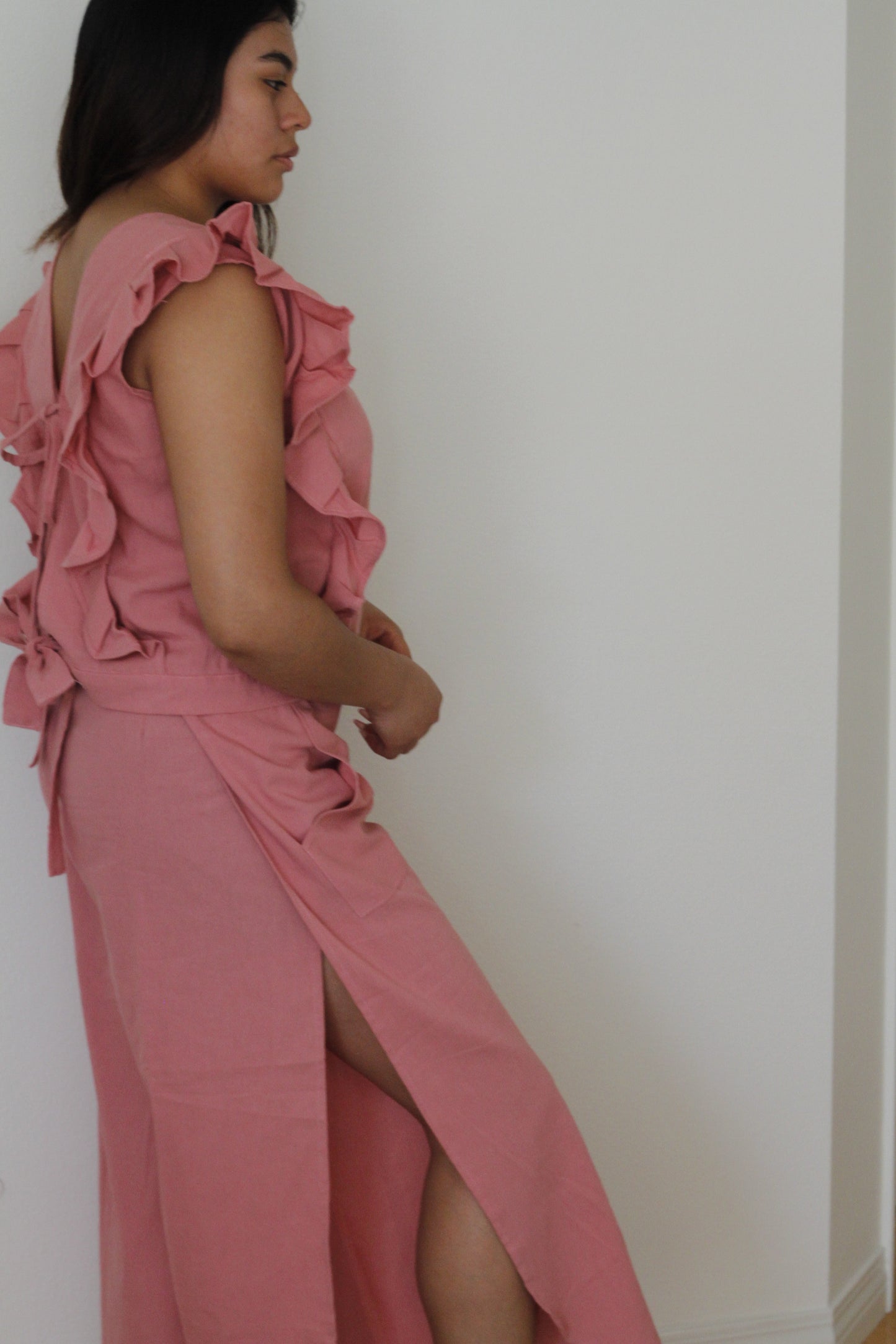 Ruffle Cotton Blouse | String Back