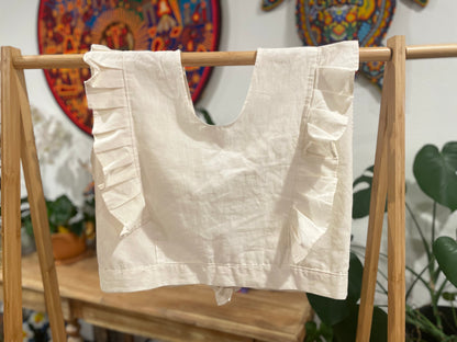 Oaxaca Ruffle Cotton Blouse | String Back