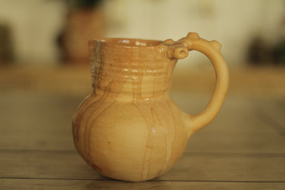 Semi-Glazed Veined Heart Pitcher Jarra | Small