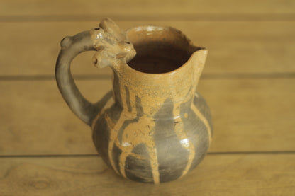 Semi-Glazed Veined Heart Pitcher Jarra | Small
