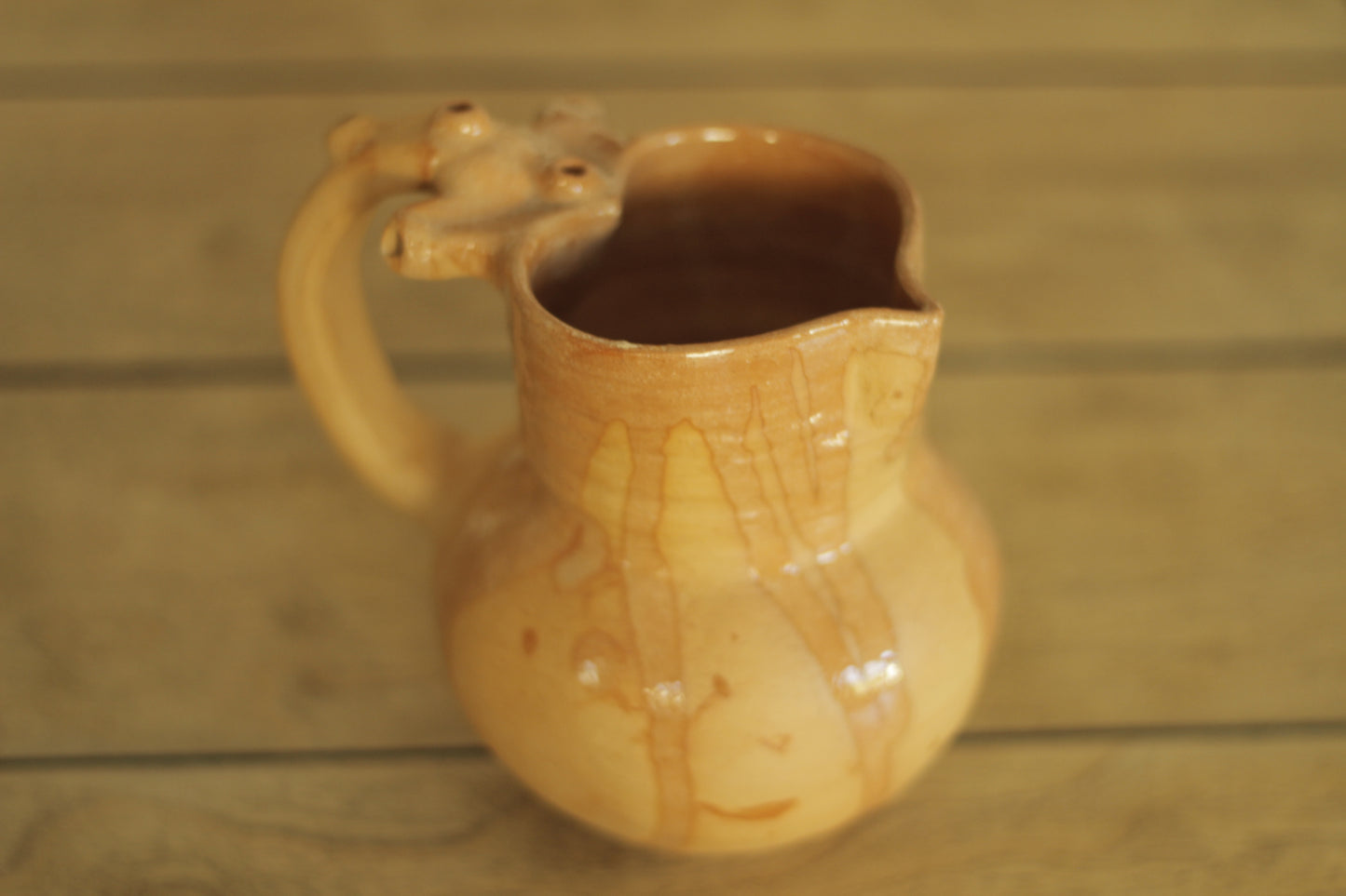 Semi-Glazed Veined Heart Pitcher Jarra | Small