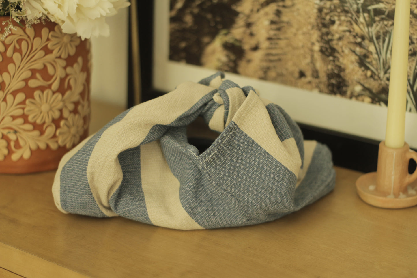 Pedal Loom Bag | Blue & Bone