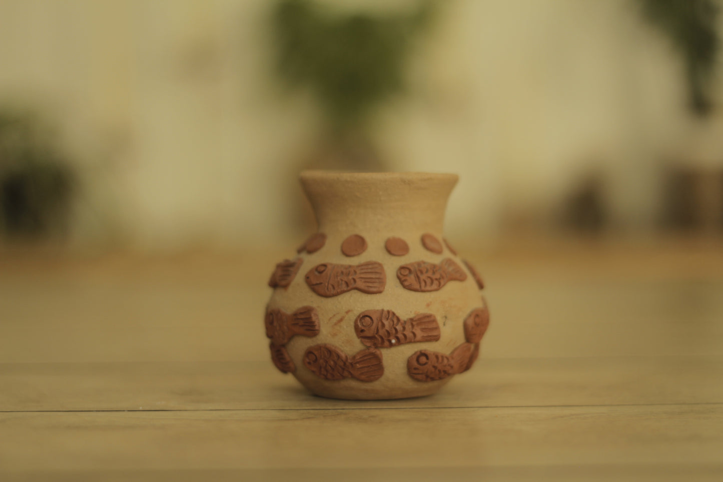 Mini Embroidered Fish Vase | Natural