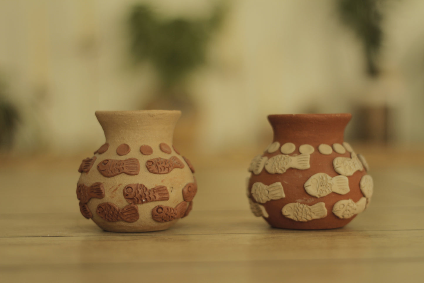 Mini Embroidered Fish Vase | Red