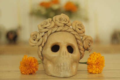Atzompa Skull Roses | Glazed