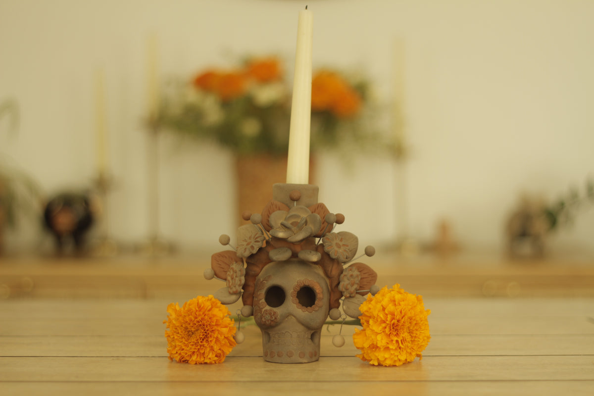 Filigrana Candleholder Skull | Semi-Ahumado