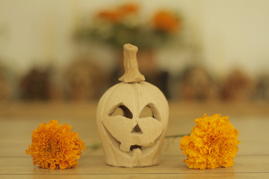 Clay Pumpkin & Skull Lantern