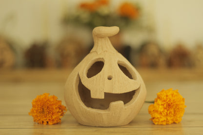 Clay Pumpkin Lantern | C