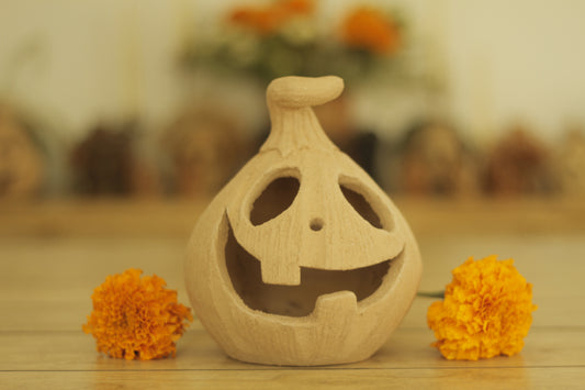 Clay Pumpkin Lantern | C