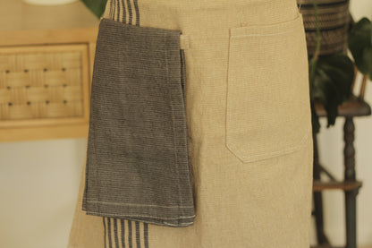 Pedal Loom Cotton Apron | Cafecito Crema