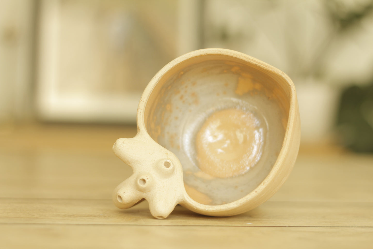 Atzompa Veined Heart Mug Isabel Natural Tone