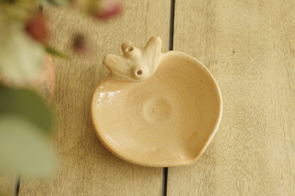 Veined Heart Plate Isabel Natural Glazed