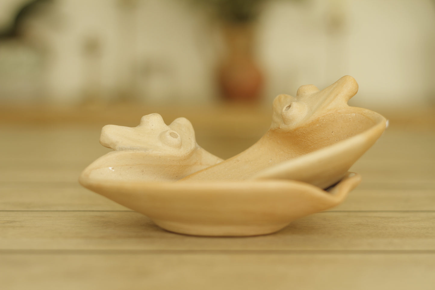 Veined Heart Plate Isabel Natural Glazed