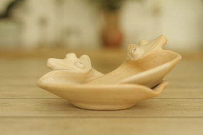 Veined Heart Plate Isabel Natural Glazed