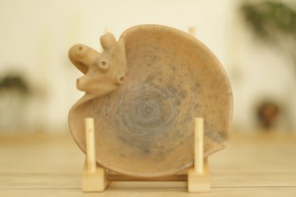 Veined Heart Plate Isabel Natural Speckled