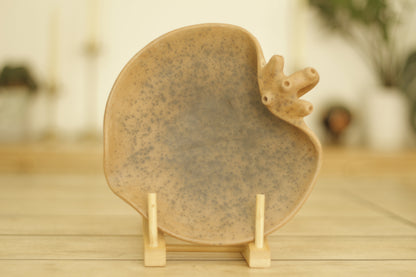Veined Heart Plate Isabel Natural Speckled
