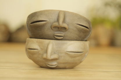 Atzompa Zapotec Face Clay Bowls