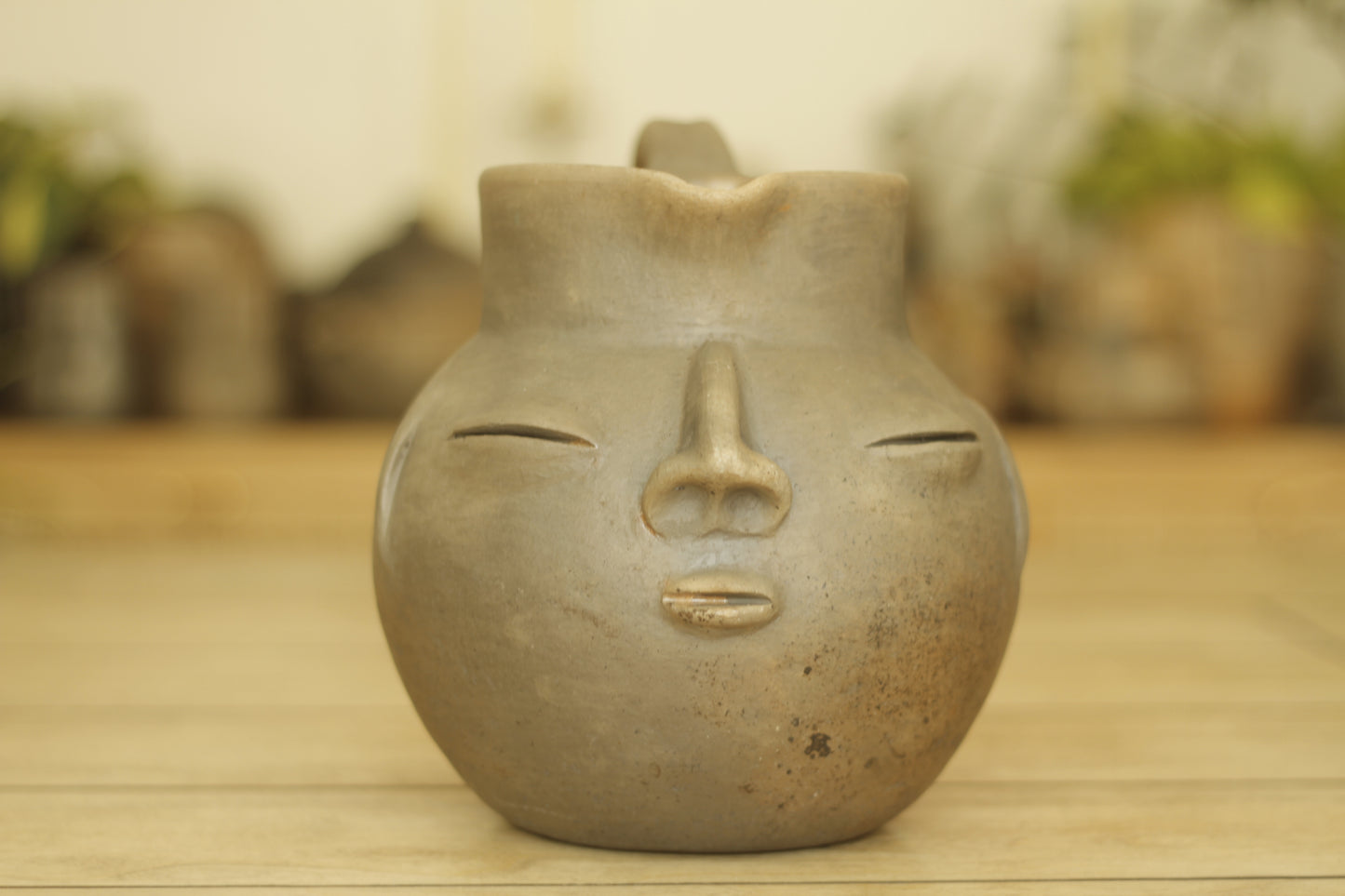 Zapotec Face Clay Pitcher Chocolatero | Jarra | XLrg