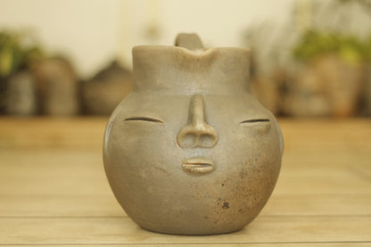 Zapotec Face Clay Pitcher Chocolatero | Jarra | XLrg