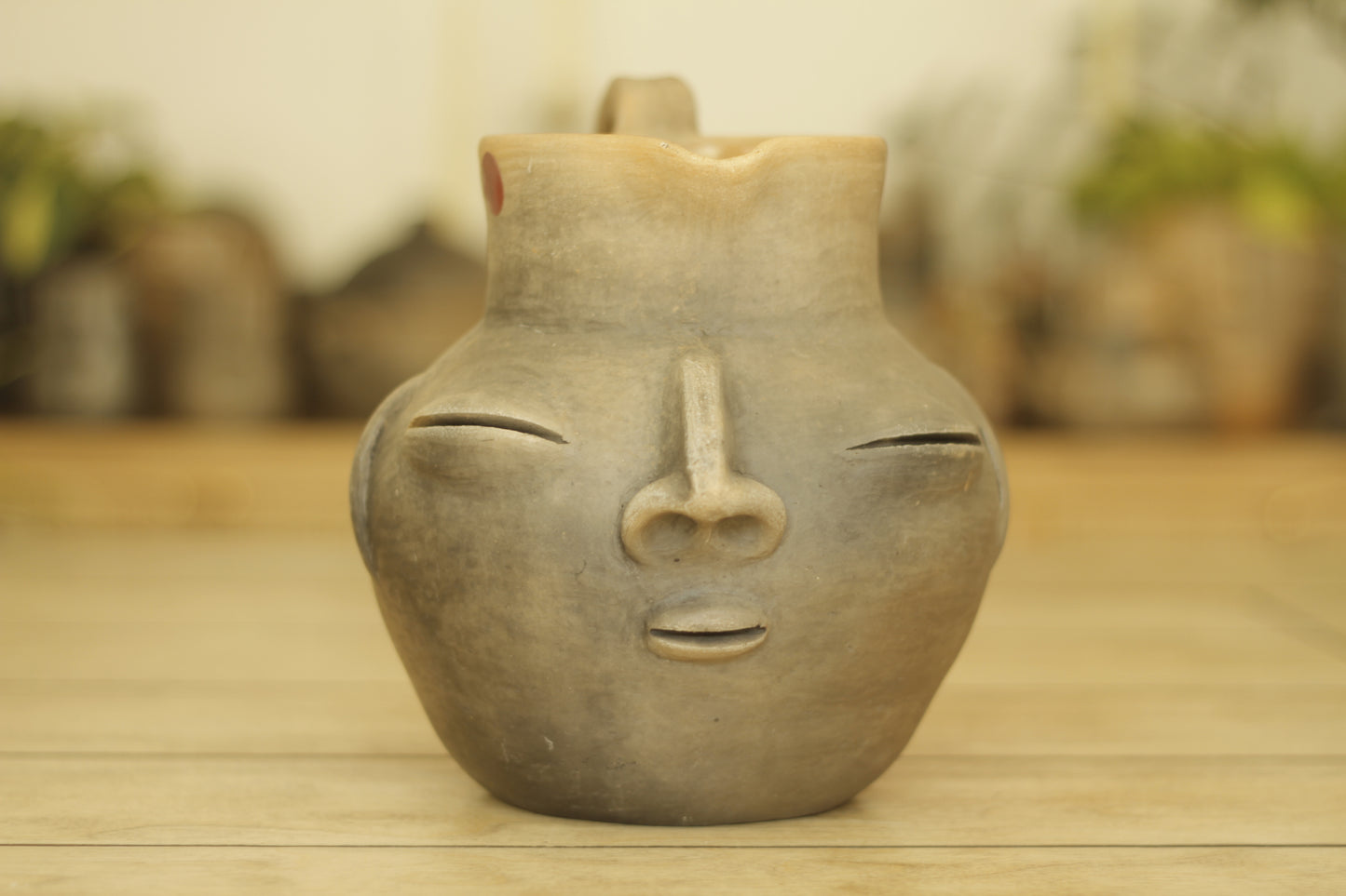 Zapotec Face Clay Pitcher Chocolatero | Jarra | XLrg
