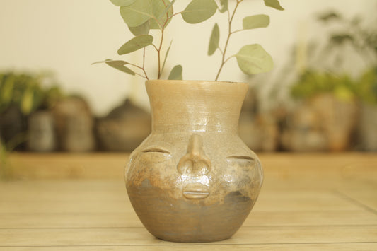 Zapotec Face Vase | Semi-Glazed