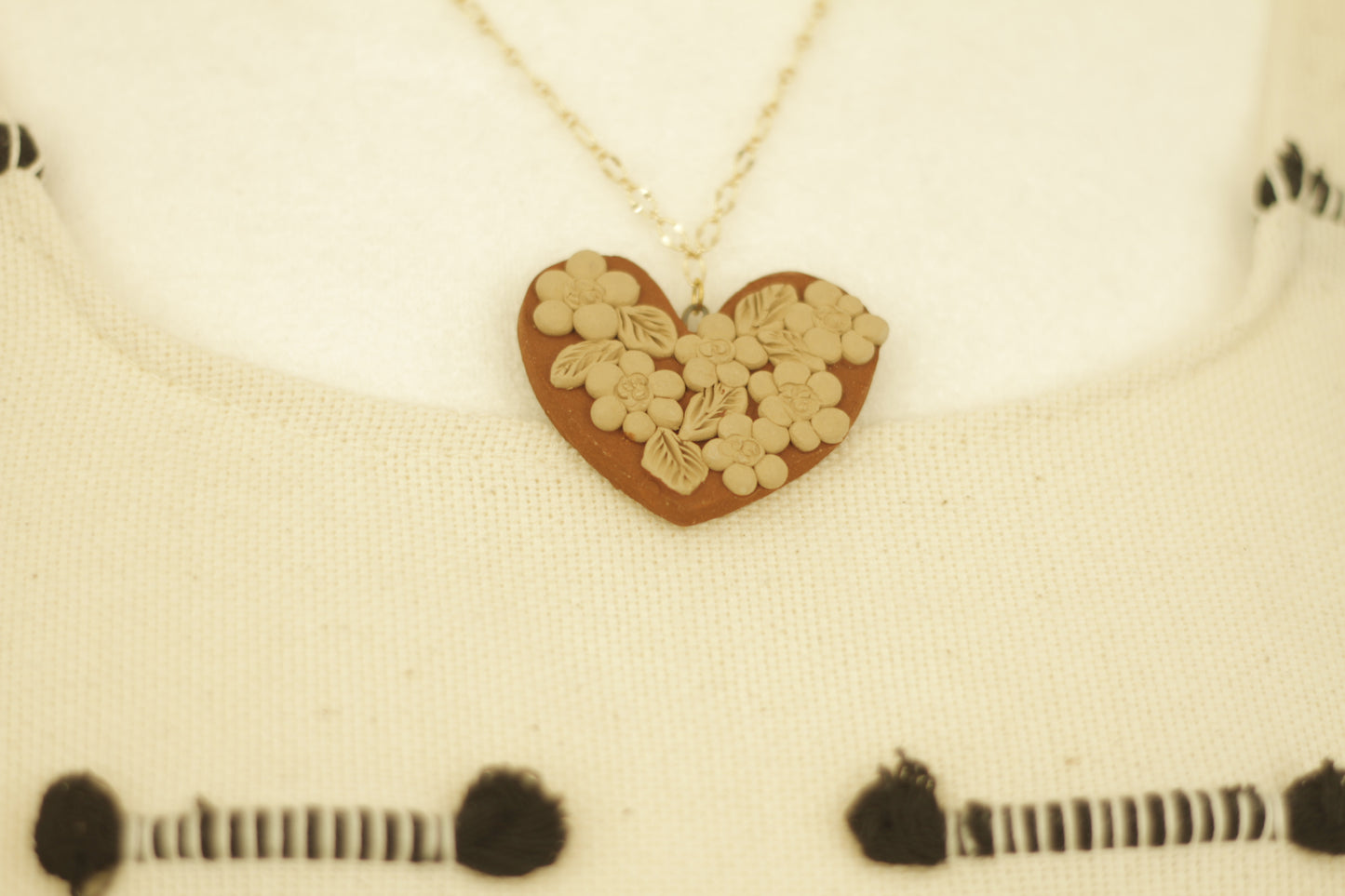 Gaytan Heart Embroidered Necklace