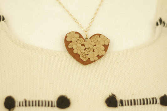 Gaytan Heart Embroidered Necklace