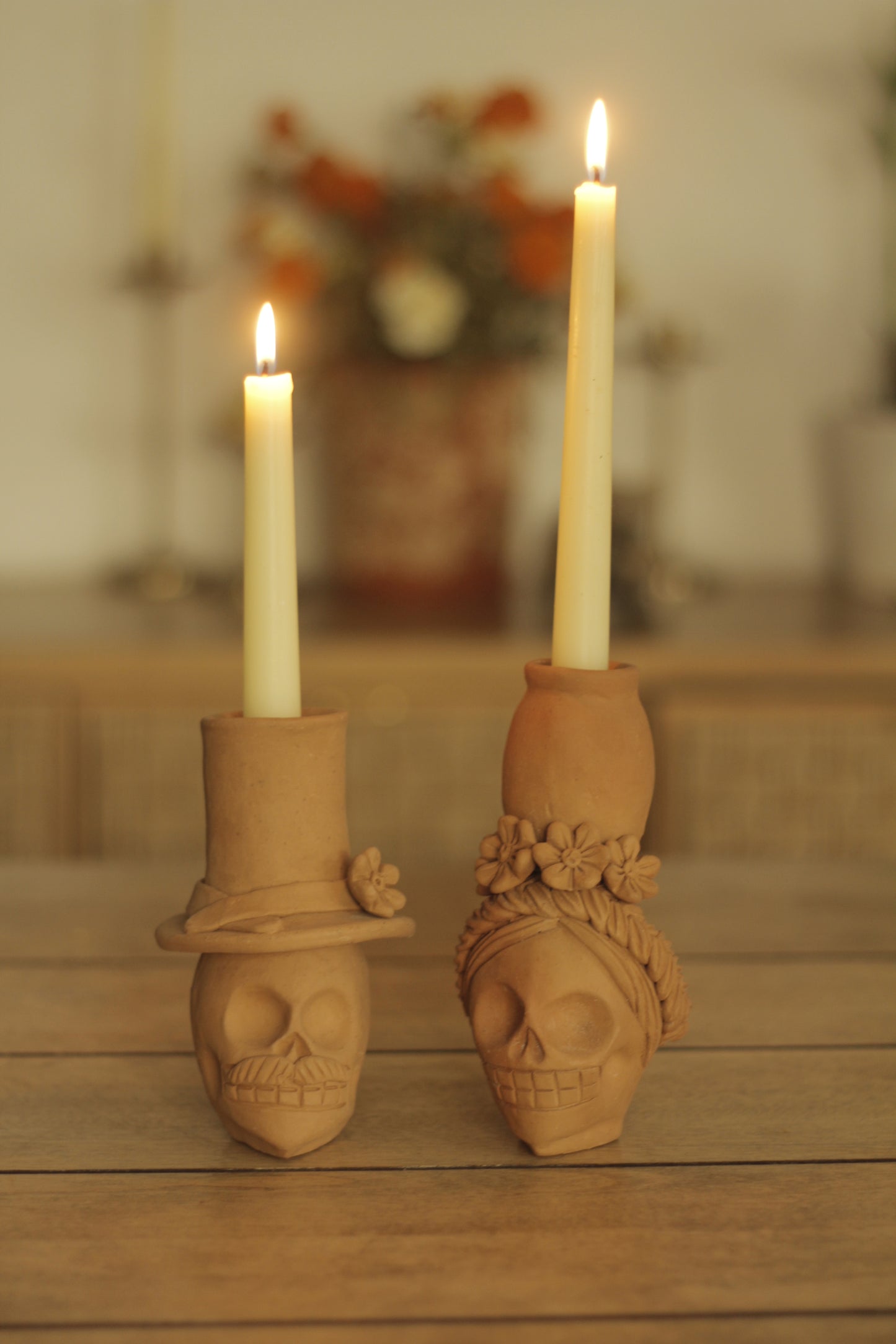 Calavera Teresita & Jose Candleholder