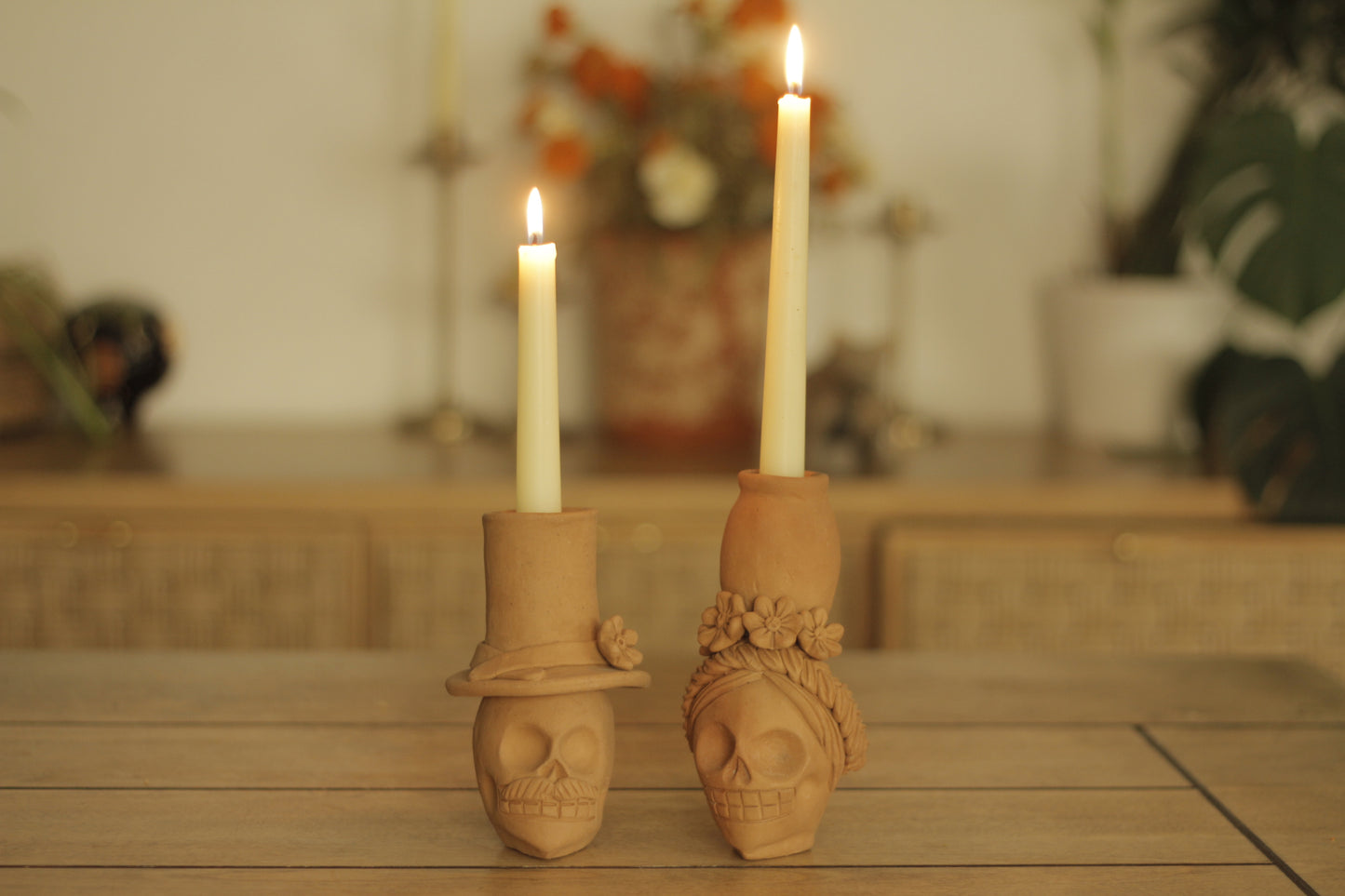 Calavera Teresita & Jose Candleholder
