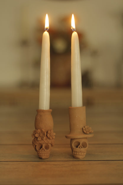 Mini Calavera Teresita & Jose Candleholder