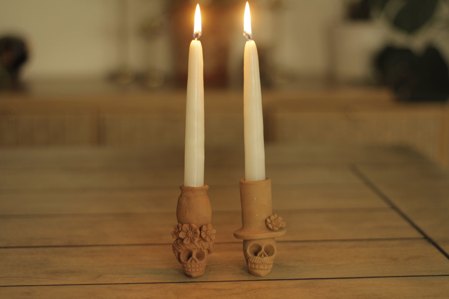 Mini Calavera Teresita & Jose Candleholder