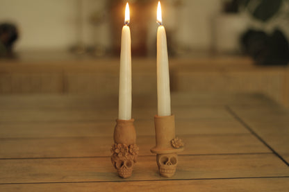 Mini Calavera Teresita & Jose Candleholder
