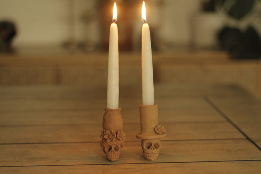 Mini Calavera Teresita & Jose Candleholder