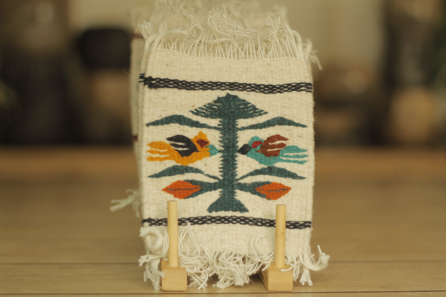 Wool Coaster Pajaritos White