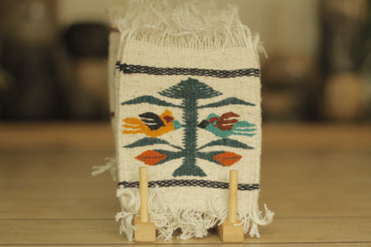 Wool Coaster Pajaritos White