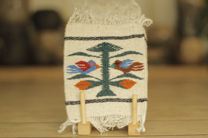 Wool Coaster Pajaritos White