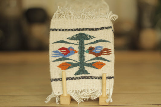 Wool Coaster Pajaritos White