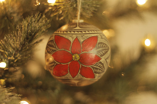 Hand Carved Jicara Ornaments | Cuetlaxochitl Single