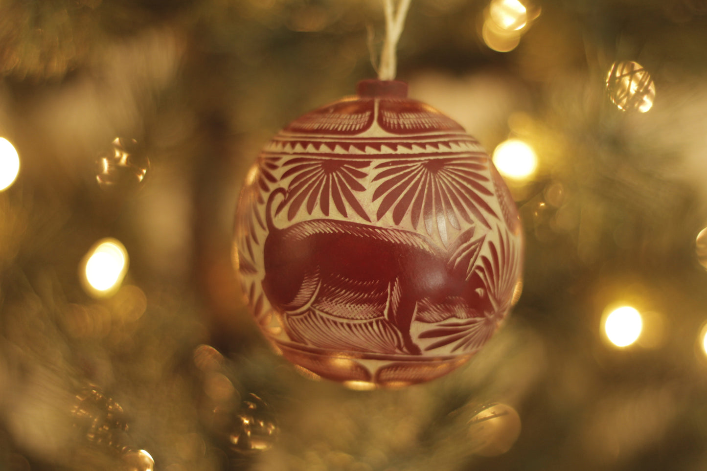 Hand Carved Jicara Ornaments | Pig