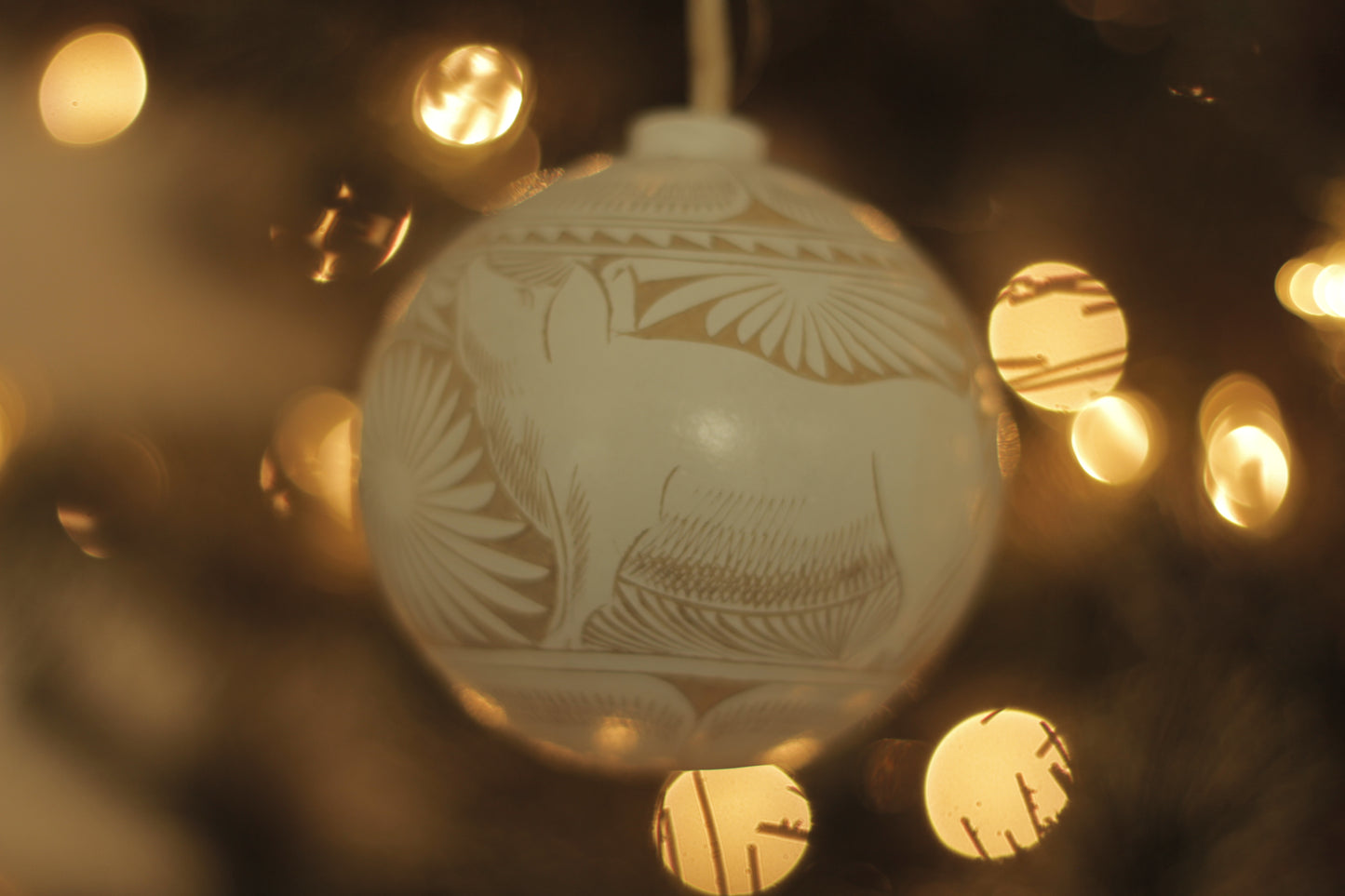 Hand Carved Jicara Ornaments | Pig