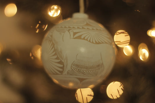 Hand Carved Jicara Ornaments | Pig