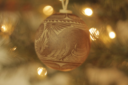 Hand Carved Jicara Ornaments | Pig